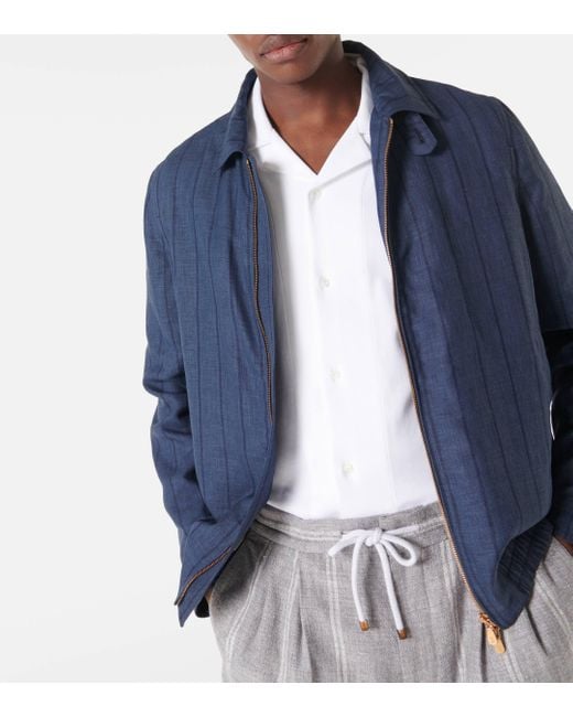 Chemise brodee en coton Brunello Cucinelli pour homme en coloris White