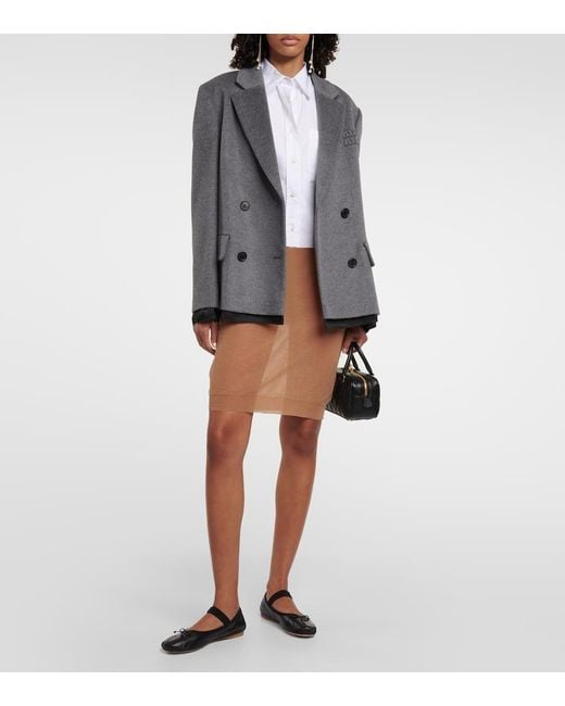 Jupe A Logo Miu Miu en coloris Natural
