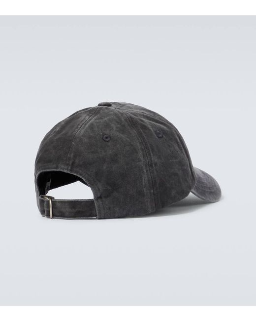 Cappello da baseball in twill con logo di Acne in Metallic da Uomo