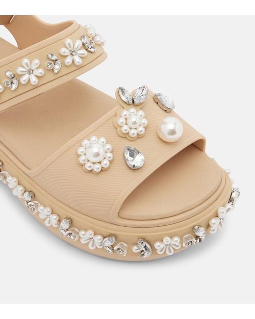 Simone Rocha Natural X Crocs Embellished Platform Sandals