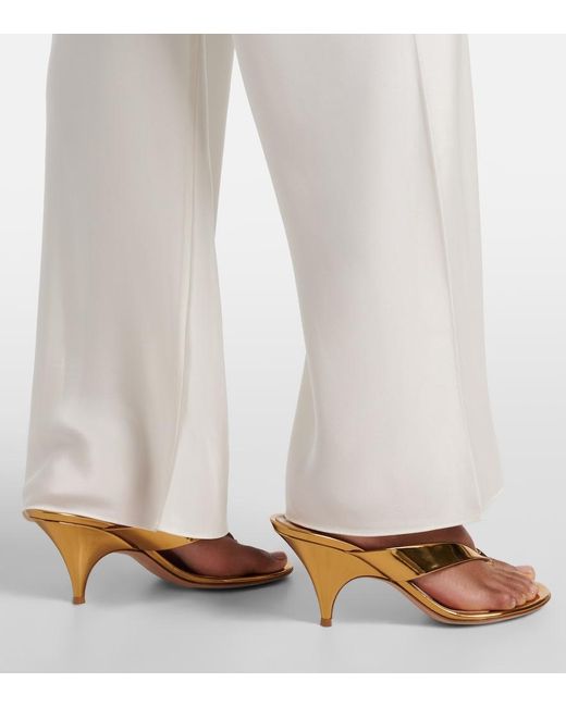 Posse White Cove Silk-Blend Straight Pants