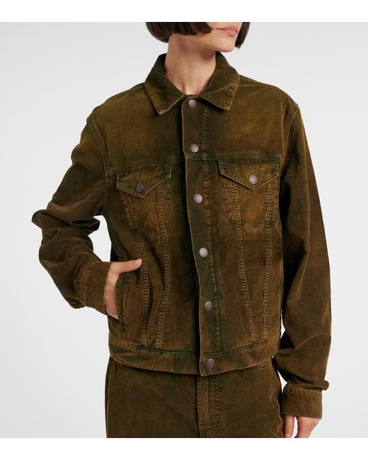 Acne Green Cotton Corduroy Jacket