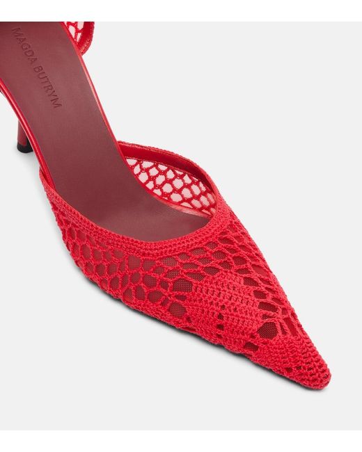 Salones De Croche Con Piel Magda Butrym de color Red