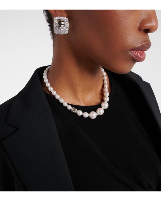 Collar de perlas sinteticas y cristales Swarovski® Givenchy de color White