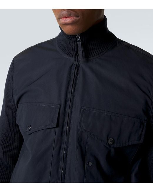 Stone Island Blue Compass Cotton Bomber Jacket for men