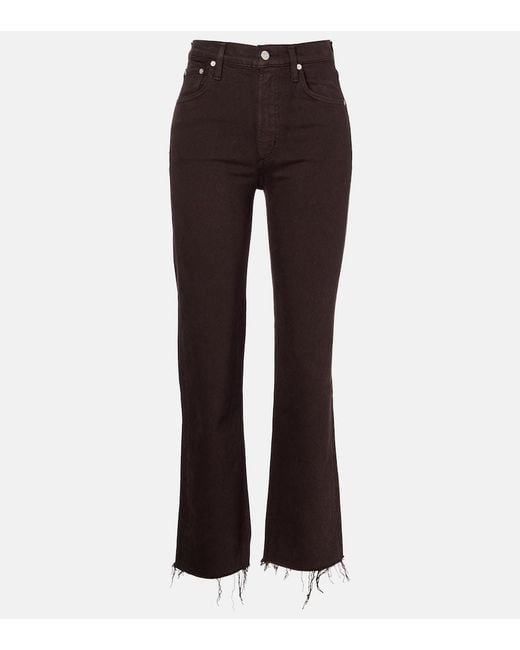 Citizens of Humanity Brown Palma High-Rise Straight Jeans