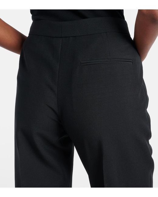Alexander McQueen Blue Gerade Cropped-Hose Aus Wolle Und Mohair