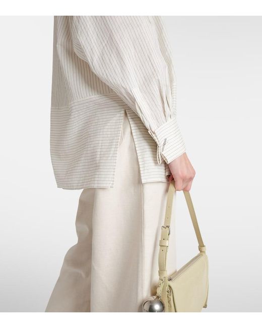 Max Mara White Saletta Pinstripe Cotton And Silk Shirt