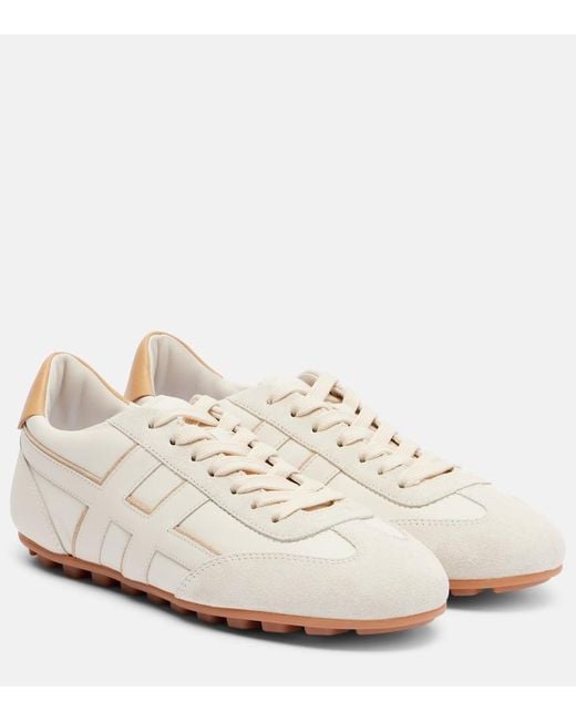 Hogan White Olympia Suede Sneakers