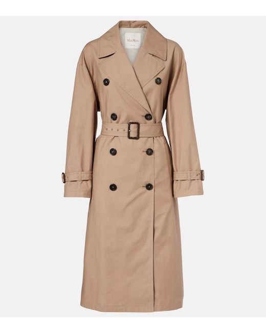 Max Mara Natural Fiorito Cotton-Blend Twill Trench Coat