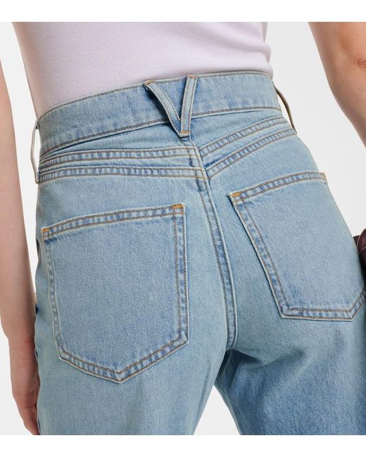 Veronica Beard Blue Taylor High-Rise Wide-Leg Jeans