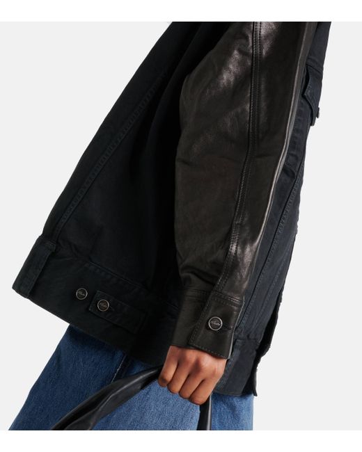 Veste Grizzo en jean et cuir Khaite en coloris Black