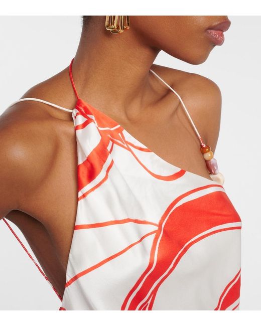 Sir Red Ramona Printed Silk Midi Dress
