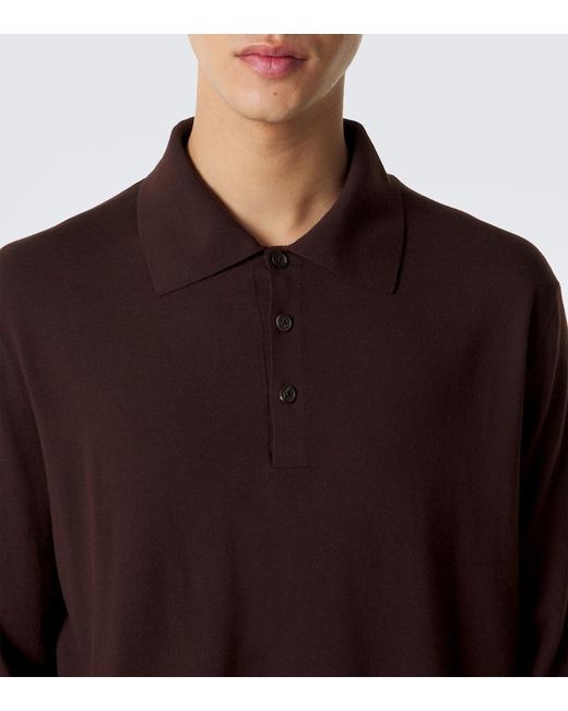 The Row Brown Menville Wool Polo Sweater for men