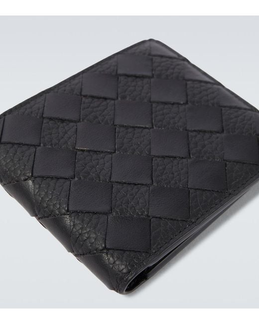 Bottega Veneta Black Intrecciato Leather Wallet for men