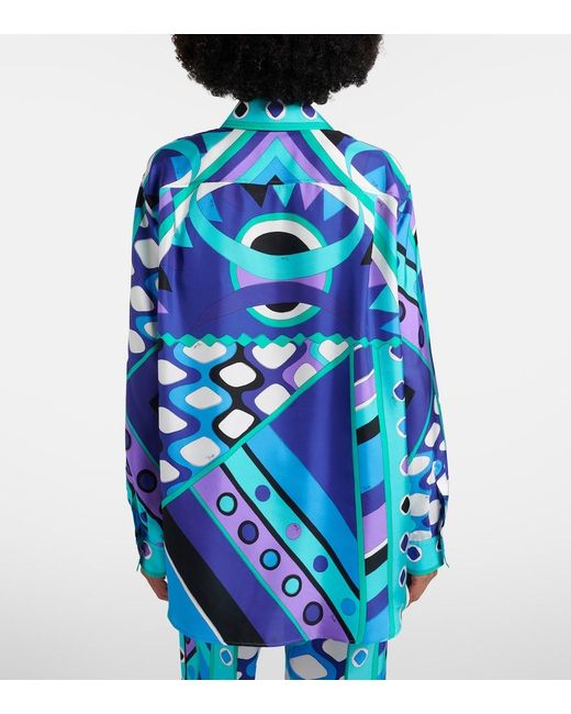 Emilio Pucci Blue Vivara Silk Twill Shirt