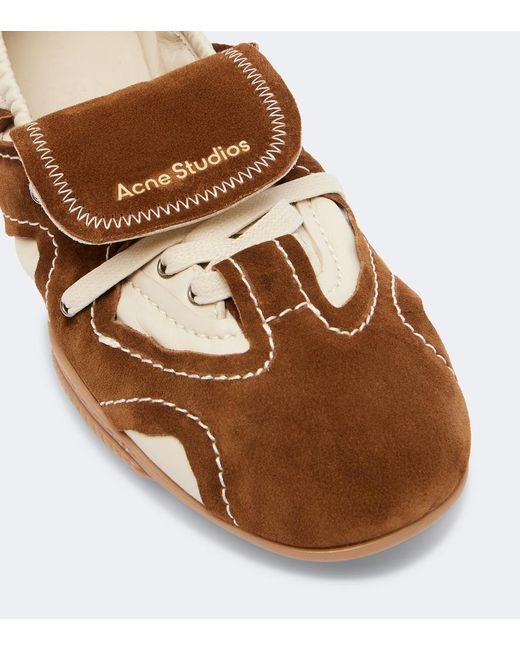 Acne Brown Leather And Suede Sneakers