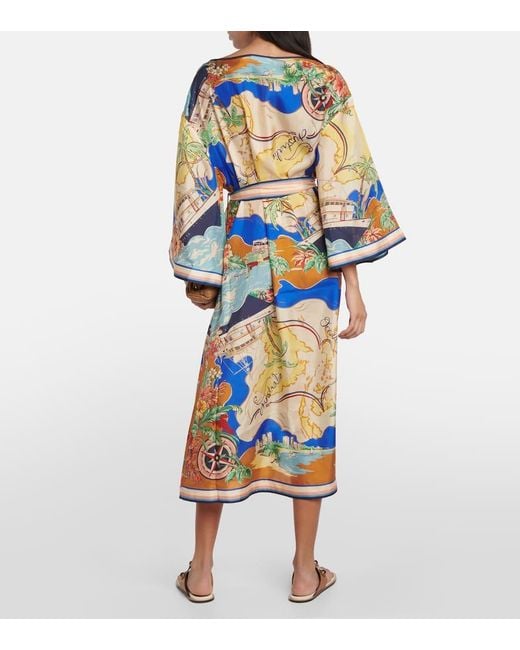 Vestido midi Alight de seda estampado Zimmermann de color Multicolor