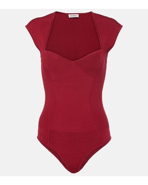 Jonathan Simkhai Red Barbara Bodysuit