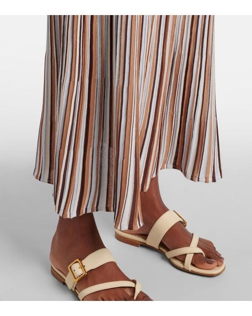 Faithfull The Brand Brown Citara Knitted Cotton-Blend Maxi Dress