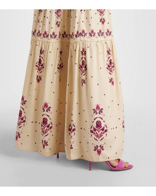 Agua Bendita White Lima Relato Embroidered Linen Maxi Dress