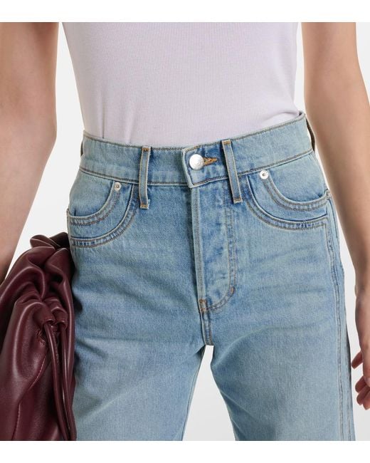 Veronica Beard Blue Taylor High-Rise Wide-Leg Jeans