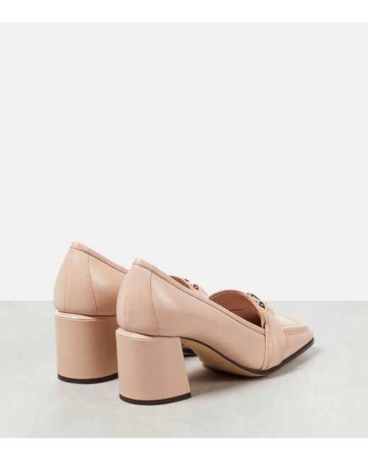 Jimmy Choo Pink Evin 65 Leather Loafer Pumps