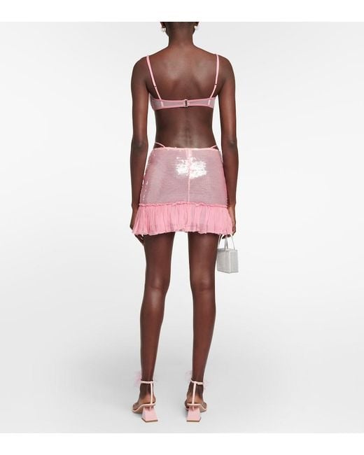 Nensi Dojaka Pink Embellished Bustier