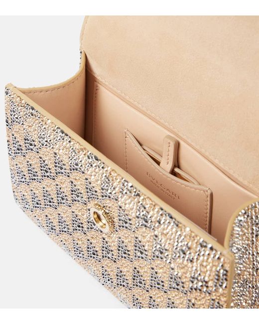 BVLGARI Natural Serpenti Forever Embellished Suede Tote Bag