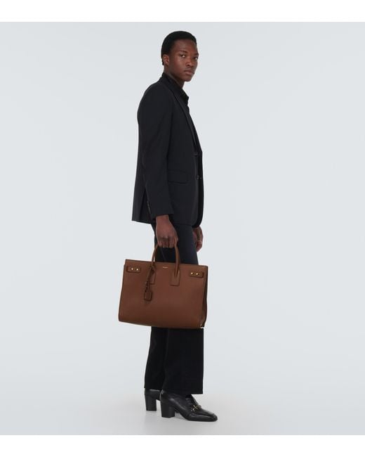 Sac De Jour Thin Large Leather Bag in Black - Saint Laurent