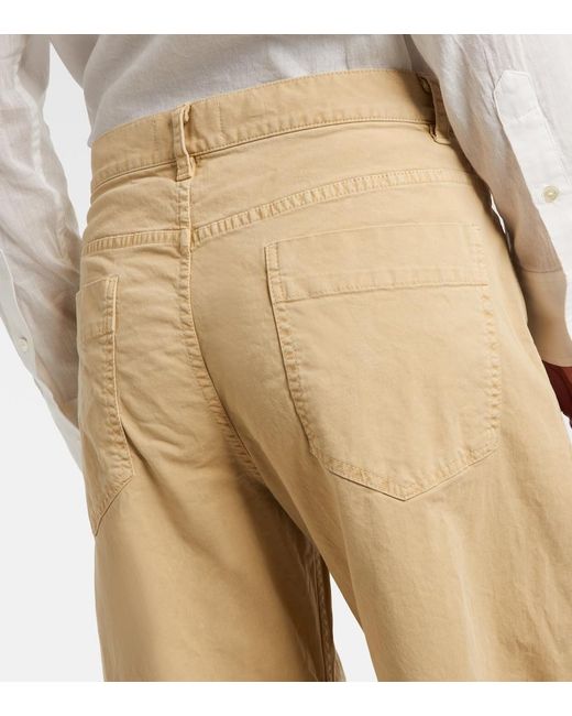 Nili Lotan Natural Tribeca Cotton Twill Barrel-Leg Pants