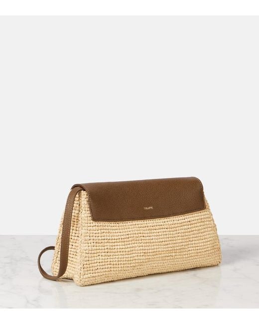 Khaite Brown Schultertasche Audrey Aus Raffiabast Und Leder
