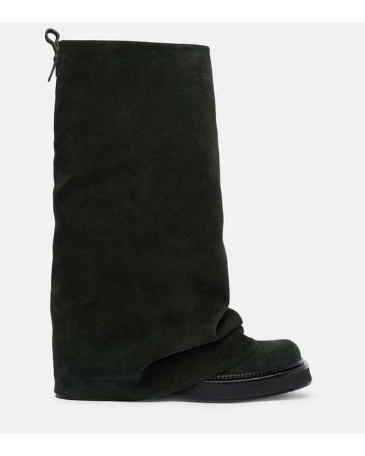 The Attico Black Robin Leather Combat Boots