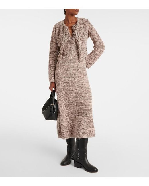 Dorothee Schumacher Natural Autumn Sparkle Knitted Midi Dress