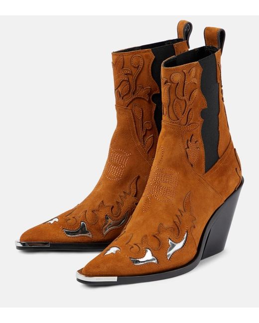 Rabanne Brown Suede Ankle Boots