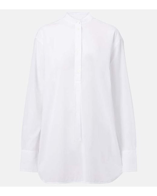 Totême  White Oversize-Hemd Aus Baumwoll-Voile