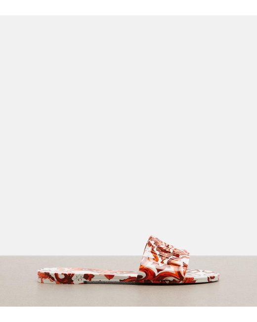 Dolce & Gabbana Red Majolica Dg Rubber Slides