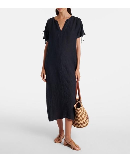 Velvet Black Maeve Linen Midi Dress