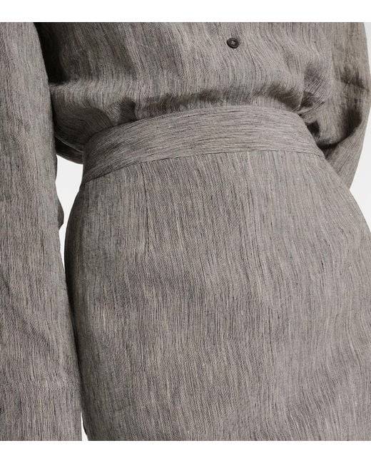 TOVE Gray Romilie Linen Maxi Skirt