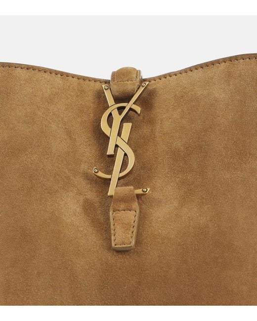 Saint Laurent Natural Bucket Bag Le 37 Small Aus Veloursleder
