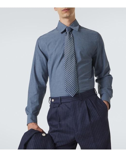 Dunhill Blue Cotton Shirt for men