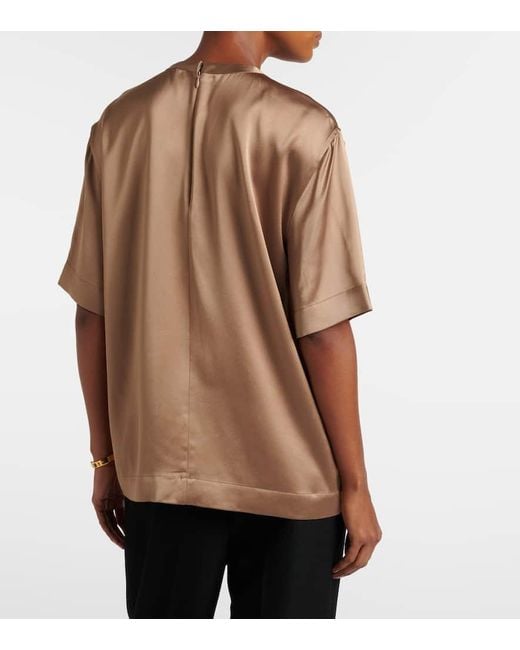 Totême  Natural T-Shirt Aus Satin