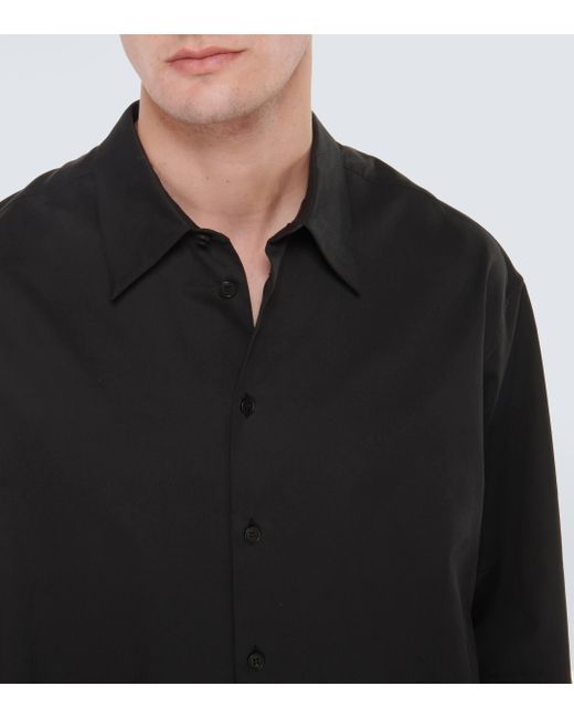 The Row Black Lukre Oversized Cotton-blend Poplin Shirt for men