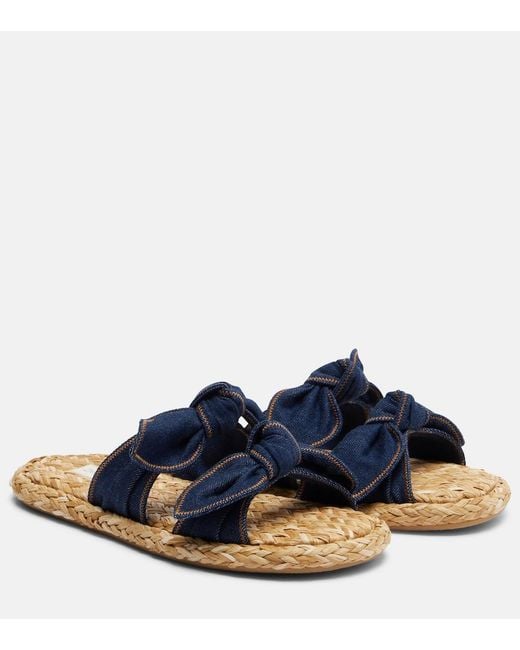 Zimmermann Blue Carousel Denim Espadrille Slides