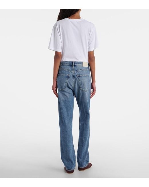 Citizens of Humanity Blue Baretta High-Rise Straight Jeans