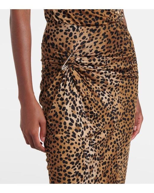 Versace Brown Leopard-Print Mini Skirt