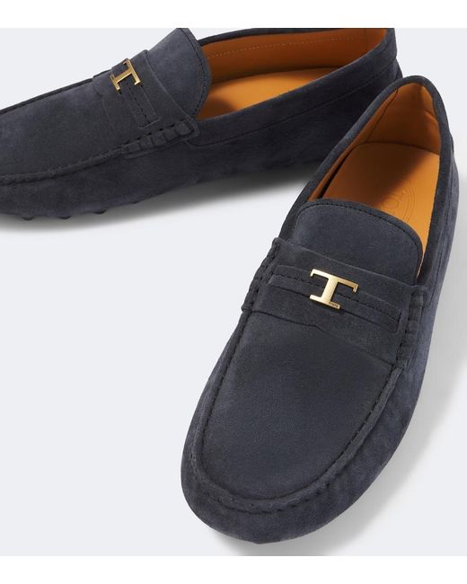 Tod's Blue Gommino Suede Driving Shoes for men