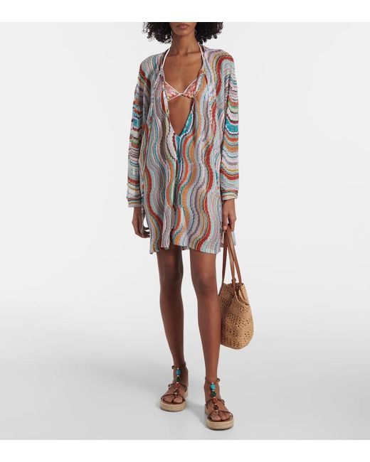 Missoni White Printed Lame Beach Cover-Up