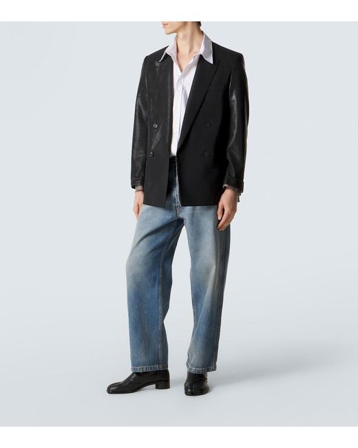 Maison Margiela Black Tabi Leather Ankle Boots for men