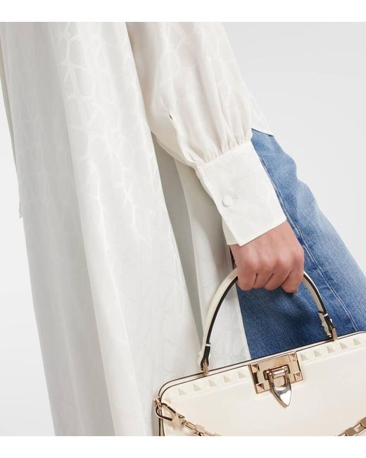 Valentino White Bluse Toile Iconographe Aus Seide